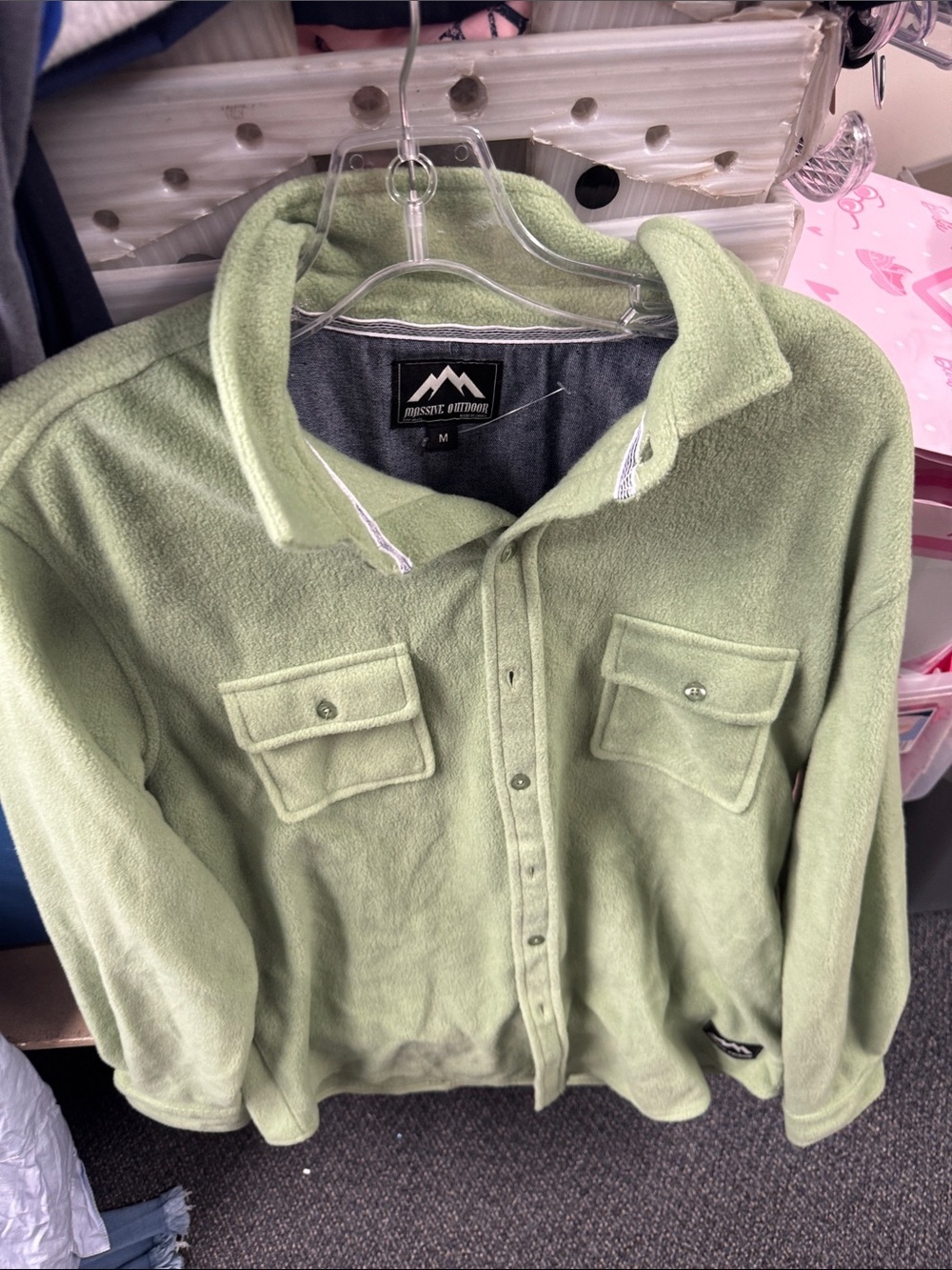 Massive outdoor fleece button down M // 080718